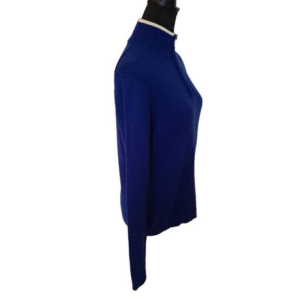 346 Brooks Brothers Royal Blue Merino Wool Sweater Size L - Picture 4 of 12